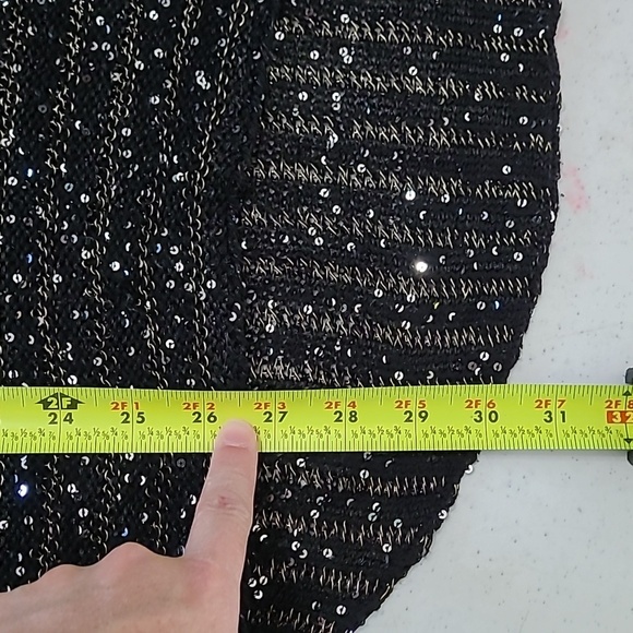Chico's Black & Gold Striped Sweater with Sequins size 2 (Large) - Picture 6 of 9